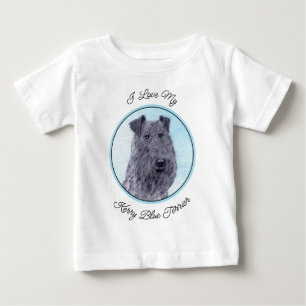 Kerry Blue Terrier Painting Cute Original Hund Art T Shirt