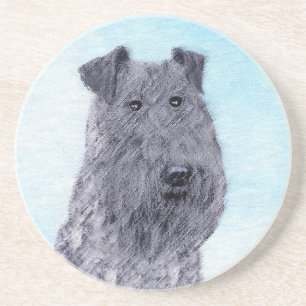 Kerry Blue Terrier Painting Cute Original Hund Art Underlägg