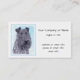 Kerry Blue Terrier Painting Cute Original Hund Art Visitkort