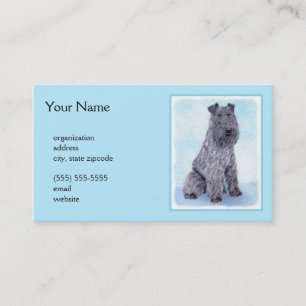 Kerry Blue Terrier Painting Cute Original Hund Art Visitkort