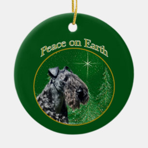 Kerry Blue Terrier Peace Julgransprydnad Keramik