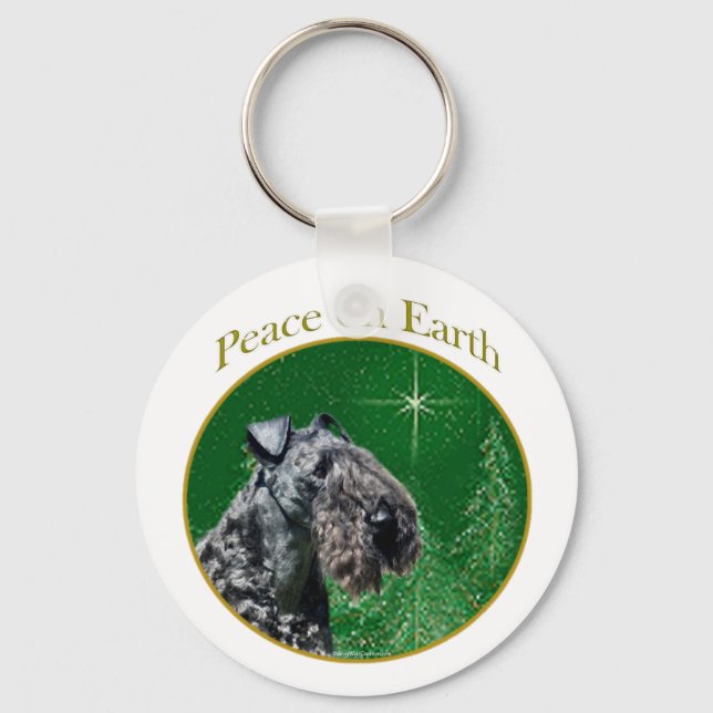 Kerry Blue Terrier Peace Nyckelring (Framsida)