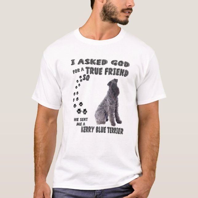 Kerry Blue Terrier Quote Mom Dad Art, Irish Blue T T Shirt (Framsida)
