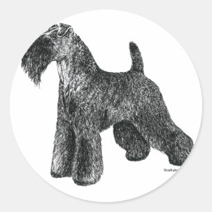 Kerry Blue Terrier Runt Klistermärke