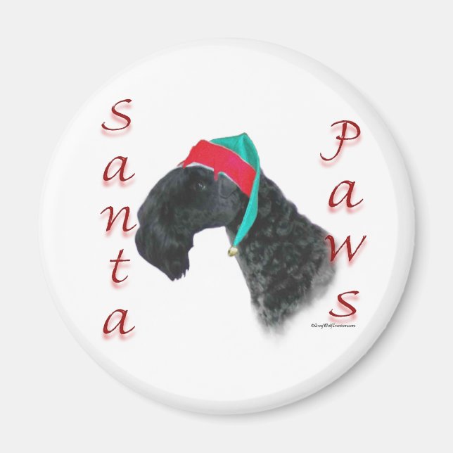 Kerry Blue Terrier Santa Tassar Magnet (Framsidan)