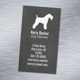 Kerry Blue Terrier Silhouette Chalkboard Stil Visitkortmagnet