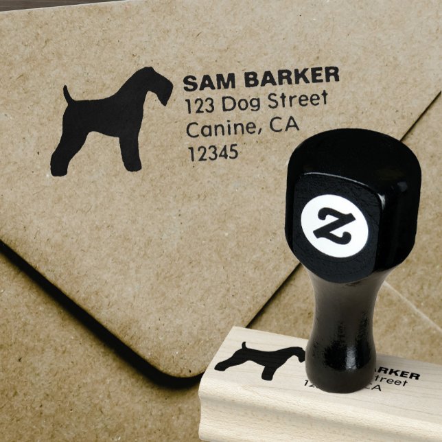 Kerry Blue Terrier Silhouette Returadress Stämpel (Skapare uppladdad)