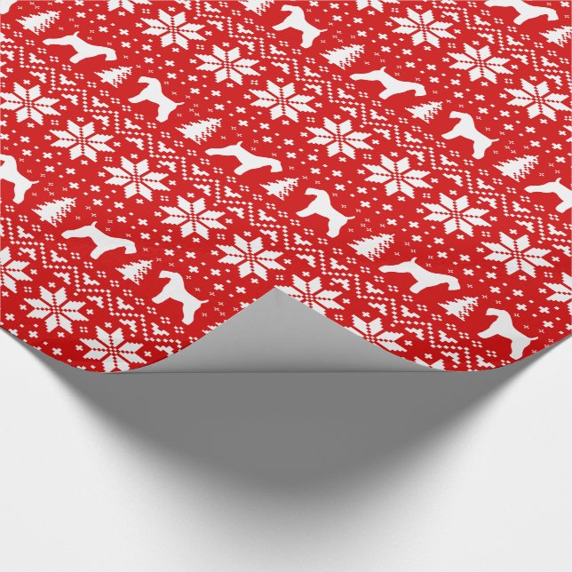 Kerry Blue Terrier Silhouettes jul, Helgdag Presentpapper (Hörn)