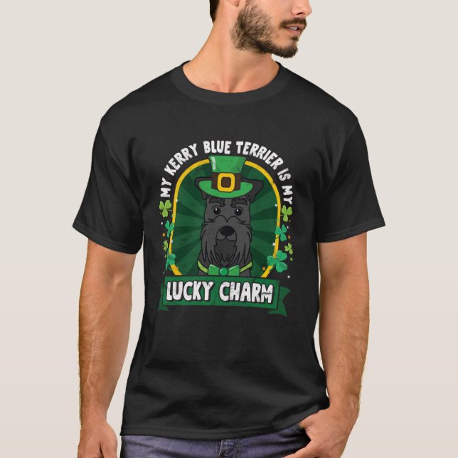 Kerry Blue Terrier St Patricks Lucky Charm Mom Dad T Shirt (Framsida)