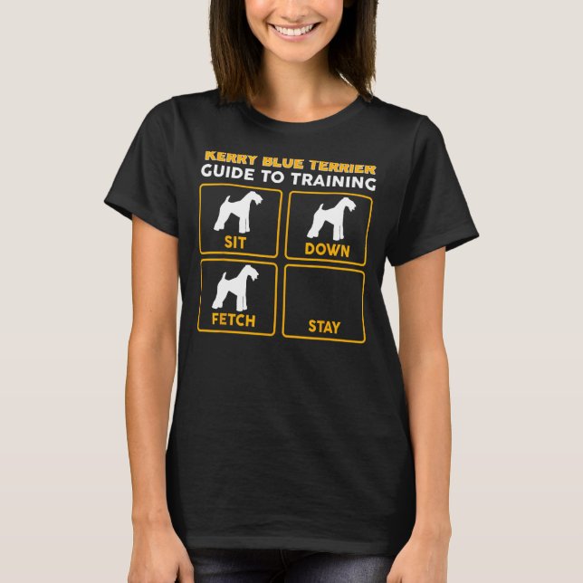 Kerry Blue Terrier T-Shirt Funny Guide to Training (Framsida)