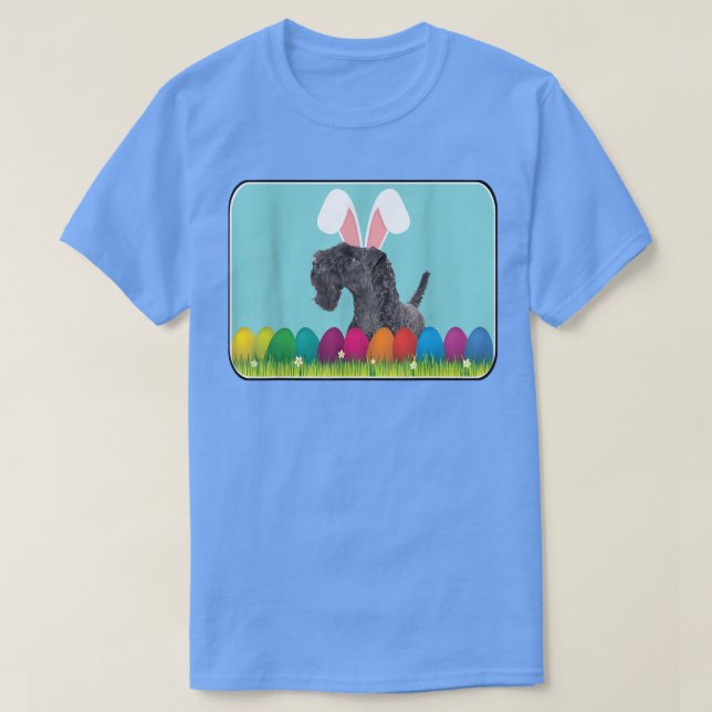 Kerry Blue Terrier w Bunny Öron  T Shirt (Design framsida)
