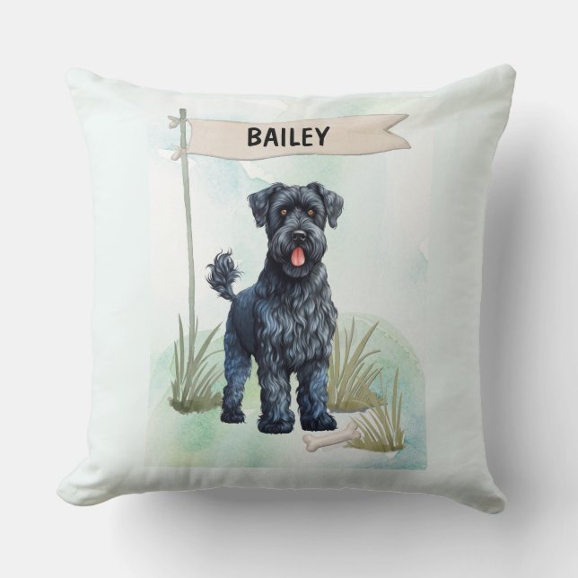 Kerry Blue Terrier Watercolor Personalized  Kudde (Framsida)