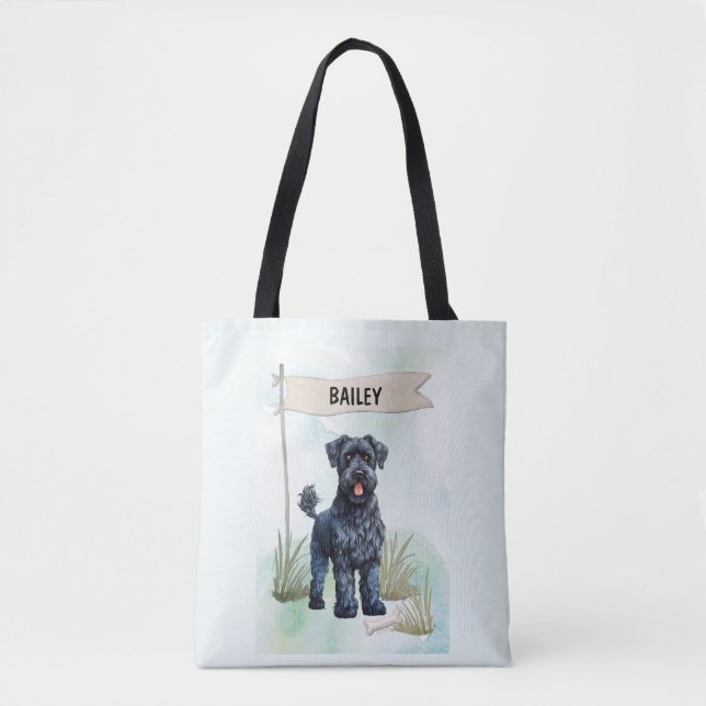 Kerry Blue Terrier Watercolor Personalized  Tygkasse (Framsida)