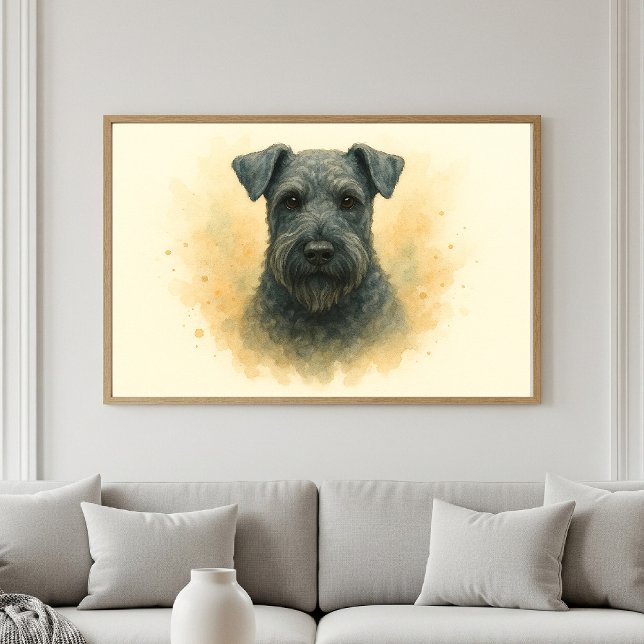 Kerry Blue Terrier Watercolor Porträtt Poster (Skapare uppladdad)