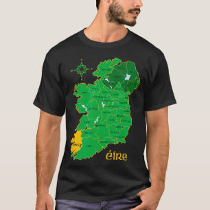 Kerry Ireland Irish County Karta Eire Irish Travel T Shirt