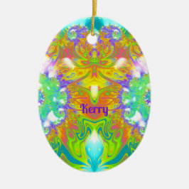 KERRY ~ PÅSKÄGG ~ FRACTAL Multifärgad Söt Julgransprydnad Keramik