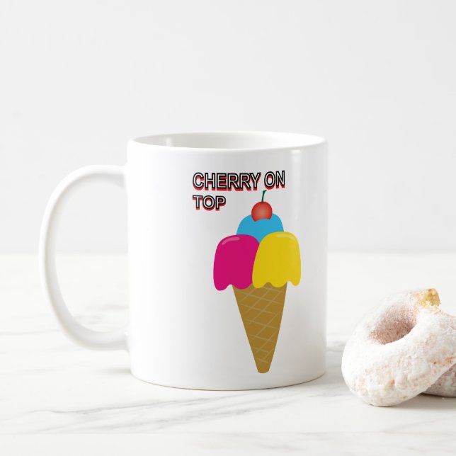 Kers på toppen 01 kaffemugg (Med munk)