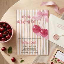 Kers på toppen Rosa Bebis Tjej Baby Shower
