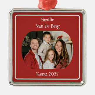 Kerst-Familj Ornament med Foto och Efternamn