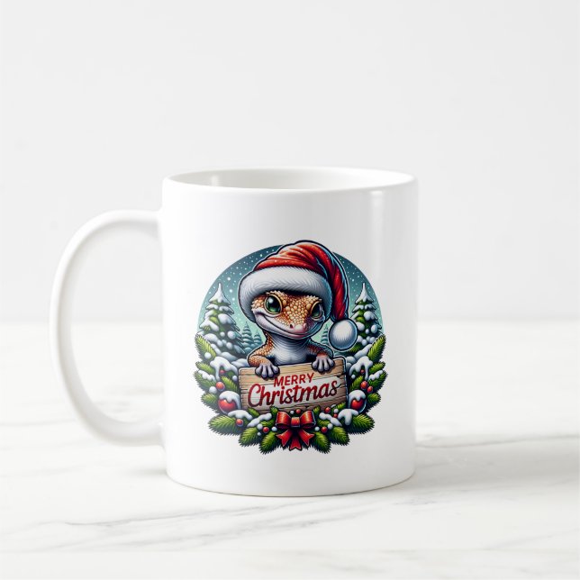 Kerst Gekko Kaffemugg (Vänster)