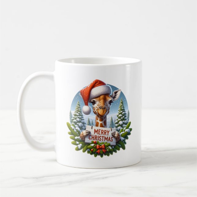 Kerst Giraf Kaffemugg (Vänster)