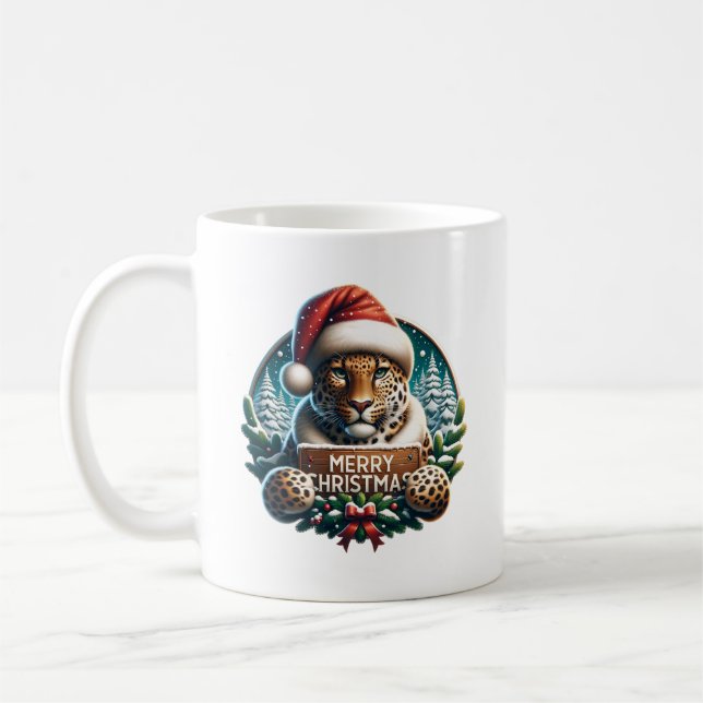 Kerst Luipaard Kaffemugg (Vänster)