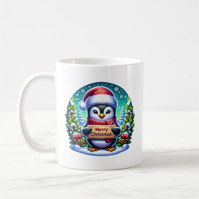 Kerst Penguin Kaffemugg (Vänster)