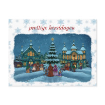 kerst stad postkaart met snyuorand nl
