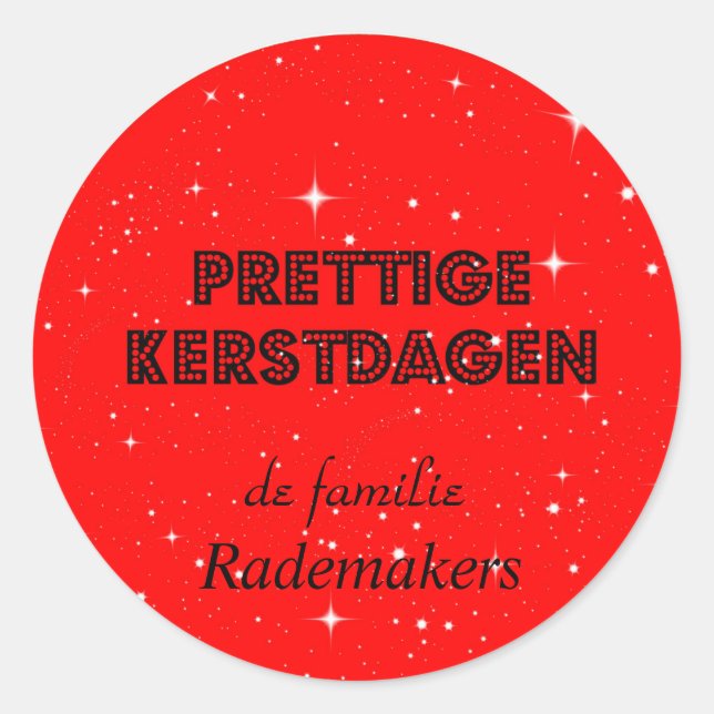 Kerst sticker runt klistermärke (Framsida)