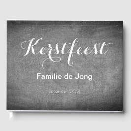 Kerstfeest Schoolbord Stijl Krijtjes Typography Gästböcker