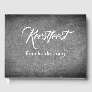 Kerstfest Schoolbord Stijl Krijtjes Typography Gästböcker