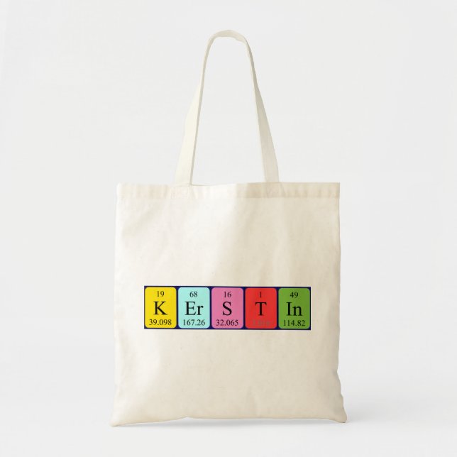 Kerstin periodisk bord namn tote bag tygkasse (Framsidan)