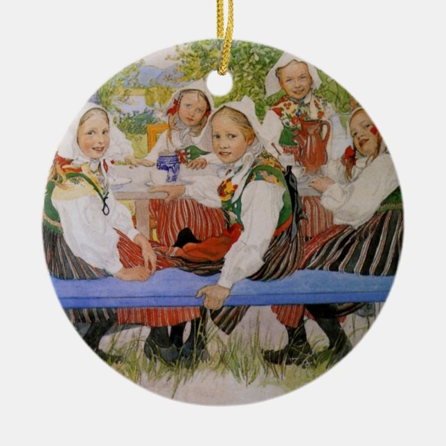 Kerstis födelsedag 1909 julgransprydnad keramik (Framsidan)