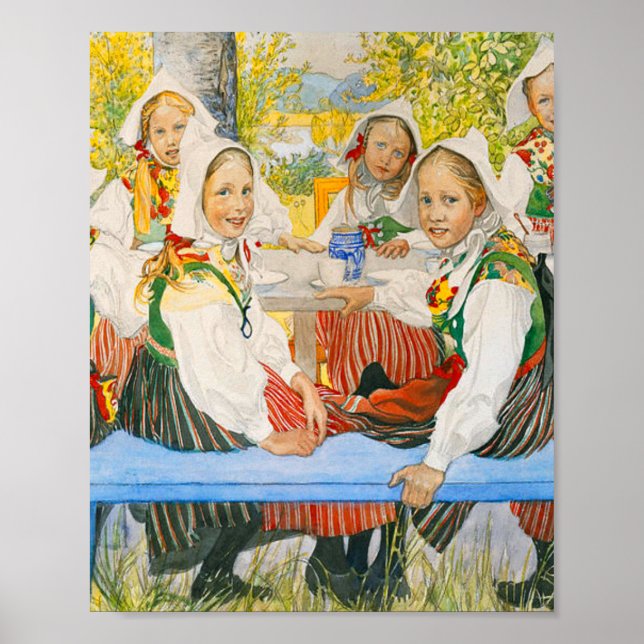 Kerstis födelsedag av Carl Larsson Poster (Framsidan)