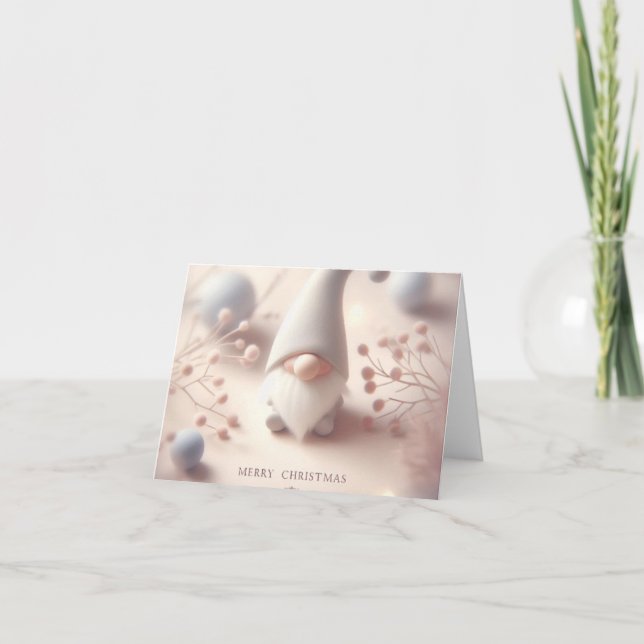 Kerstkaart kabouter helgkort (Framsida)