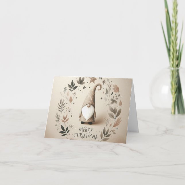 Kerstkaart kabouter helgkort (Framsida)