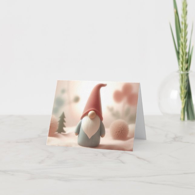 Kerstkaart kabouter helgkort (Framsida)