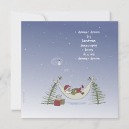 kerstman in hangmat kort