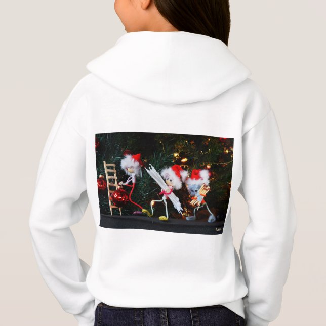 Kerstsfeer met Fubby's die de decoratie verzorgen. T Shirt (Baksida)