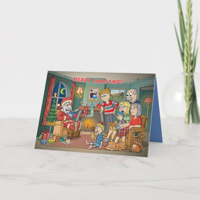 Kerstverhalen van de kerstman helgkort (Framsida)