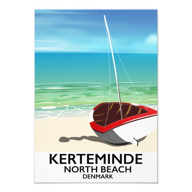 Kerteminde North Beach Danmark Resa affisch Fototryck (Framsidan)