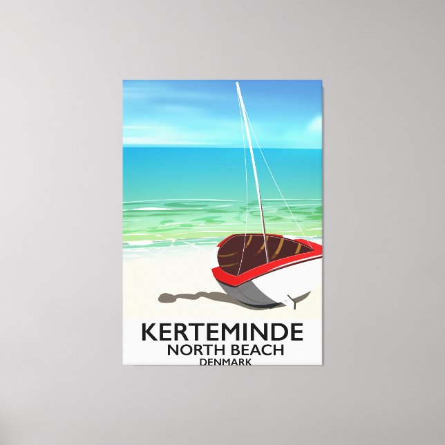 Kerteminde North Beach Danmark Travel-affisch Canvastryck (Framsida)