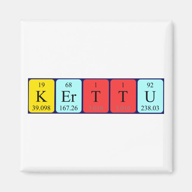 Kerttu periodiskt bord namn magnet (Framsidan)