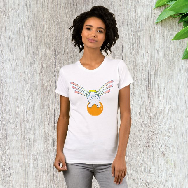 Kerubängel sittande på orange sfär t shirt (Skapare uppladdad)