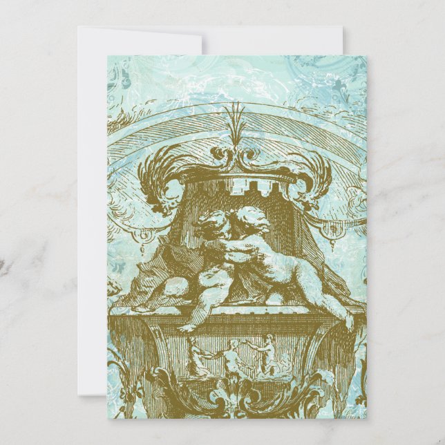 Kerubänglar Vintage stil inbjudan (Framsida)