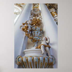 Keruber i Wieskirche-kyrkan Poster