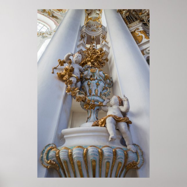 Keruber i Wieskirche-kyrkan Poster (Framsidan)