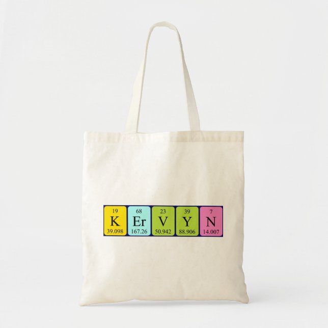 Kervyn Periodisk bord namn tote bag Tygkasse (Framsidan)