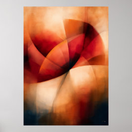 Keshi Vallmo Kubistisk Blommig Abstraktion Poster