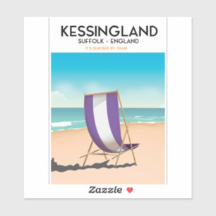 Kessingland, Suffolk Englands reseaffisch på stran Klistermärken